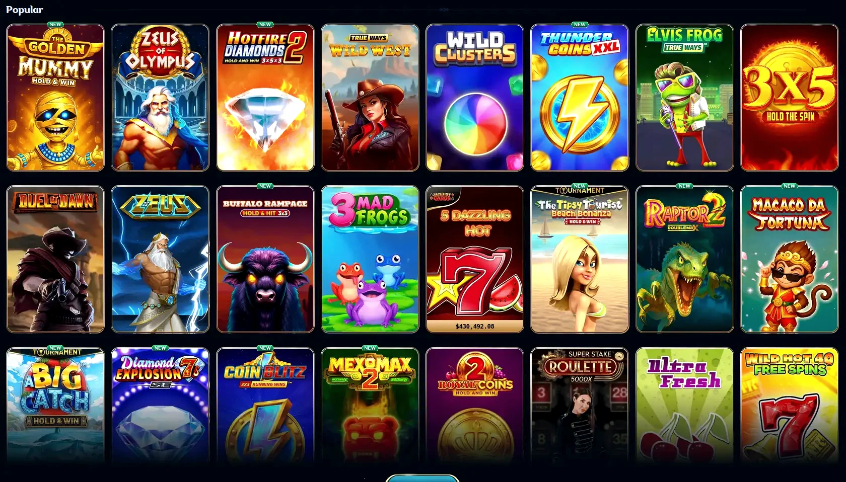 Revolution Online Casino Spielübersicht 2026